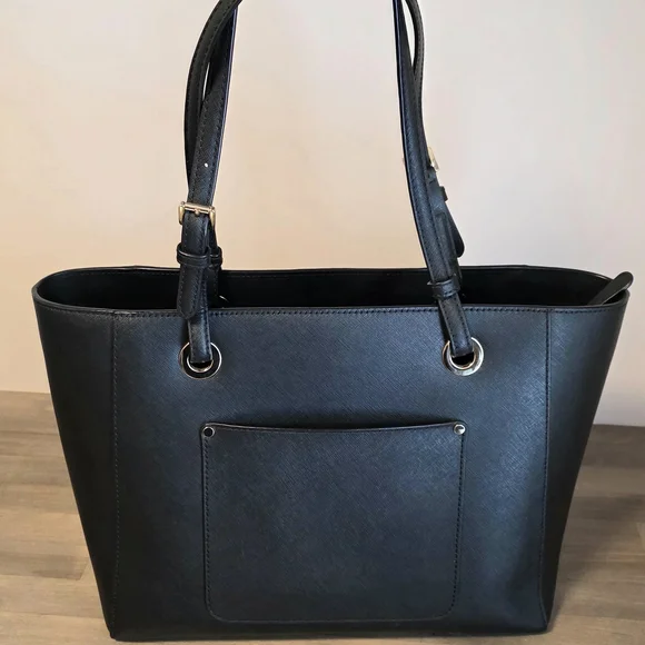 Michael Kors Black Saffiano Leather Tote with Gold Details - Picture 2 of 7